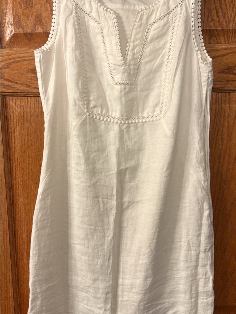Boden White Dress and Pom Detail